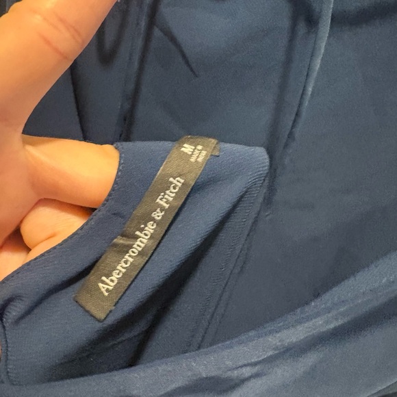 Abercrombie & fitch open back navy maxi cocktail wedding guest dress medium - Picture 4 of 7